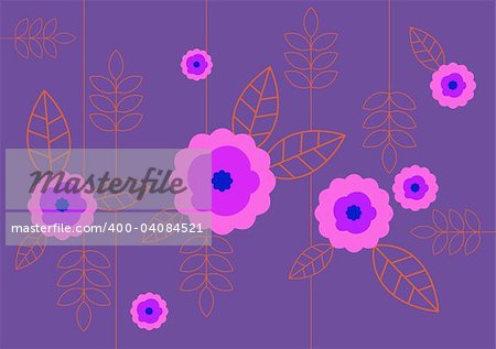 Abstract illustration with flowers. Vector