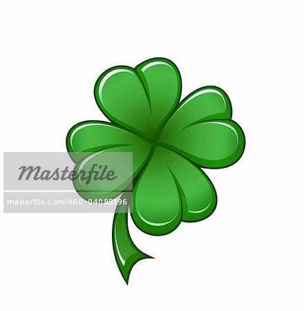 Four leafs clover symbol - detailed vector icon