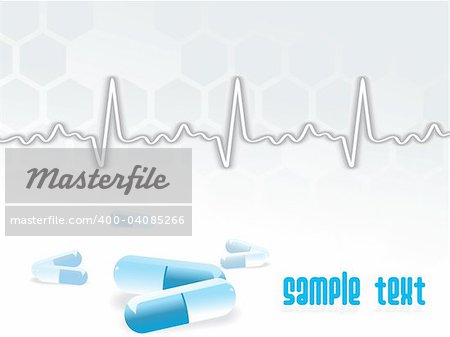 ecg vector background with capsule, illustration