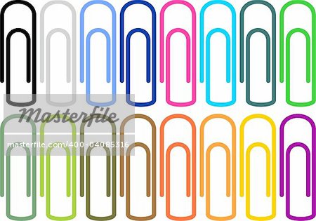 Diffrent color paper-clips for design
