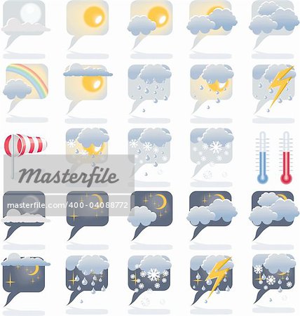 Day and night weather forecast icons