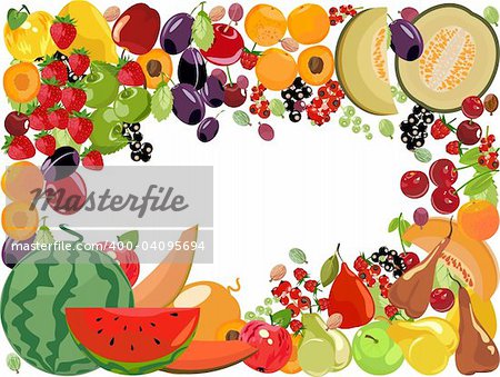 Vector frame with fruits. Easy to edit and modify. file .eps included.