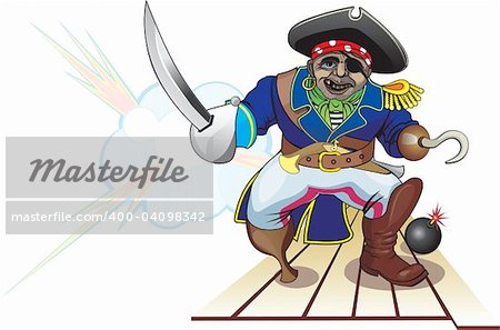 Pirate attack. Vector Illustration