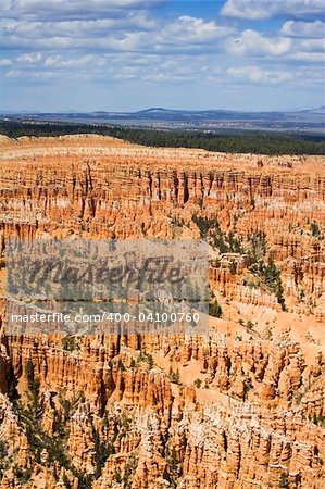 The Hoodoo rock formations as seen from Bryce Point in Bryce Canyon National Park Utah