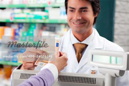 cropped view of woman shopping in pharmacy. Copy space