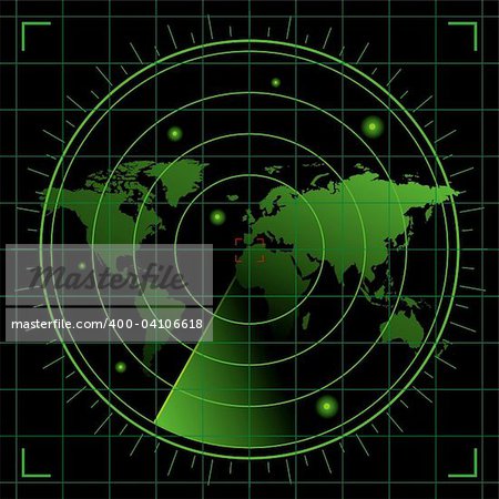 World radar. Vector illustration