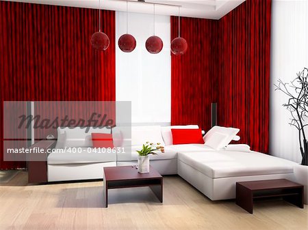 Modern drawing room a room exclusive design 3d image