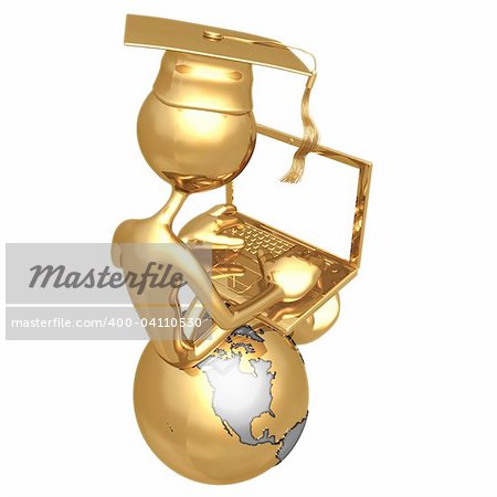 LuMaxArt Gold Guys Graduate Graduation Concept And Presentation Illustration