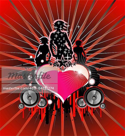 Girls and Love music event frame background