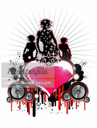 Girls and Love music event frame background