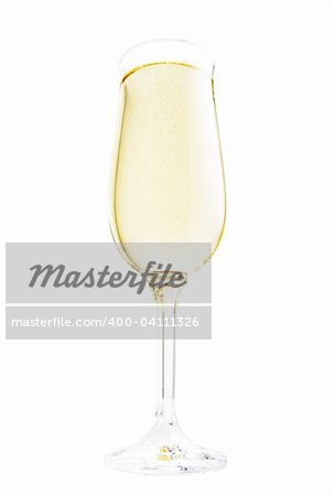 Glass of Champagne on white background