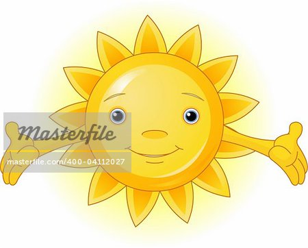 Cartoon Character  of Cute Summer Sun