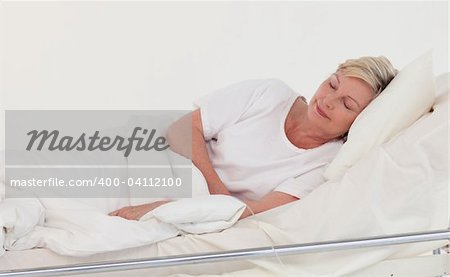 Senior Patient Recovering in a hospital ward