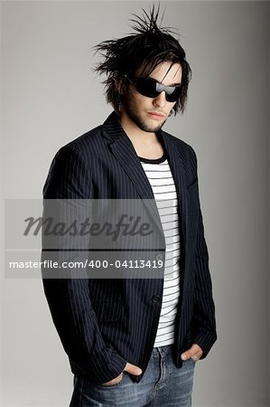 Good looking modern young man with sunglasses