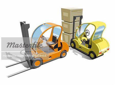 A Vector .eps 8 illustration of the forklift.