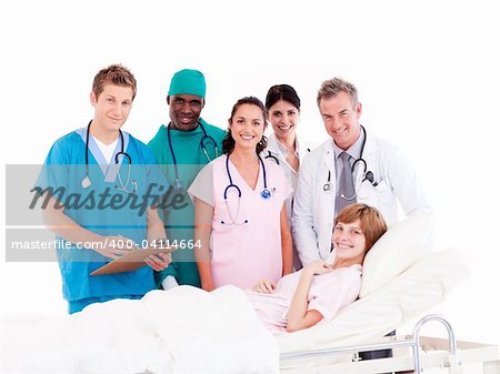 Young mother and newborn baby in a hospital