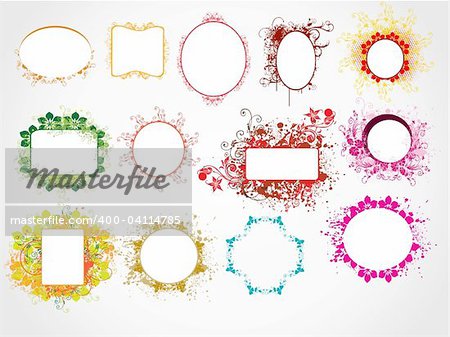 different and colorful shape frame set illustration