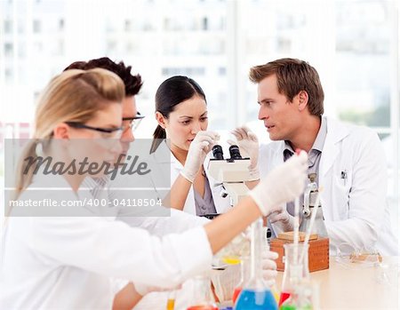 Young scientists working in a laboratory