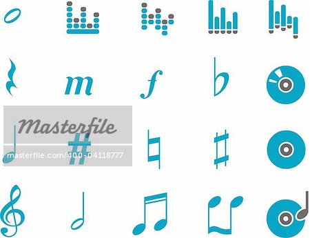 Vector icons pack - Blue Series, music collection