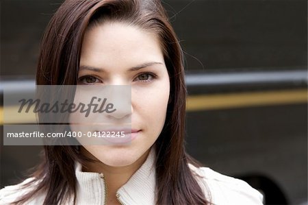 An Attractive Brunette looking toward the camera