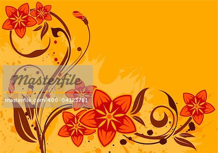 Grunge floral background, element for design, vector illustration