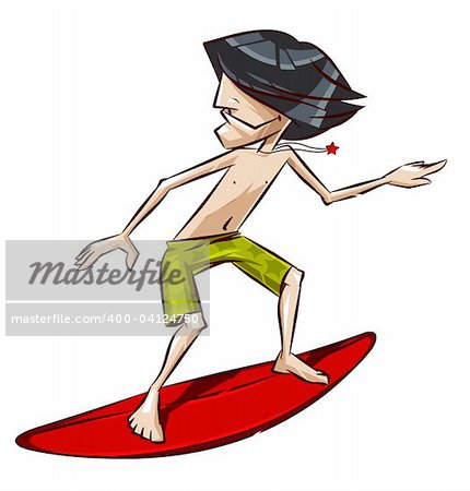 young man on the surf board