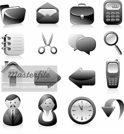 Set of 16 vector icons. Isolated on white. EPS 8, AI