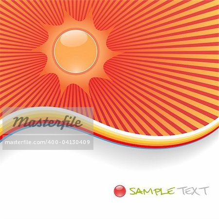 Sunshine with place for your text. Vector art.