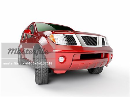 Red car isolaten on white background