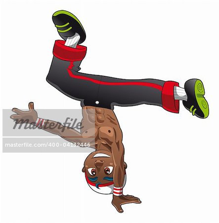 Break Dance, cartoon and vector character