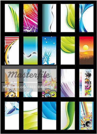 Colorful Abstract, Business, Music and Fantasy Background Card Collection - Set 2