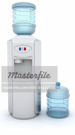 3D render of an office water cooler