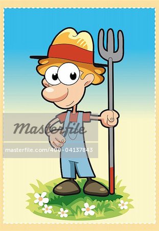 Peasant . Cartoon and vector character