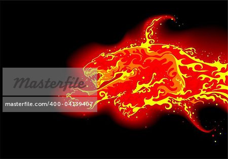vector illustration of fire beast
