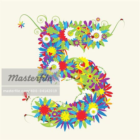 Numbers, floral design. See also numbers in my gallery