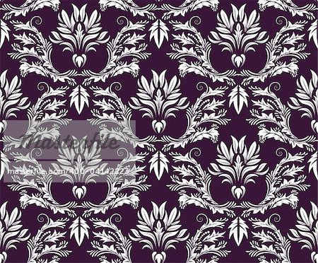 Damask seamless vector background.  For easy making seamless pattern just drag all group into swatches bar, and use it for filling any contours.