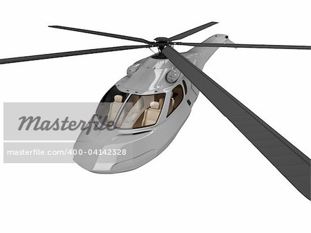 Isolated helicopter over white background