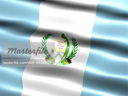 Flag of Guatemala, computer generated illustration with silky appearance and waves