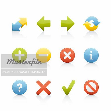 Set of icons on white background in Adobe Illustrator EPS 8 format for multiple applications.