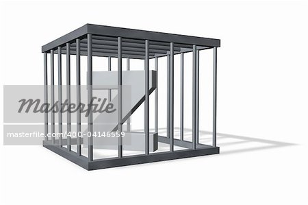 uppercase letter Z in a cage on white background - 3d illustration