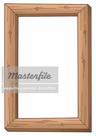 Simple wooden frame - color illustration.
