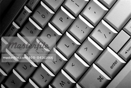 Close up detail shot of a computer keyboard