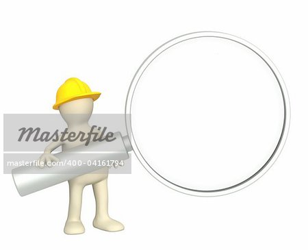 3d builder with loupe - over white
