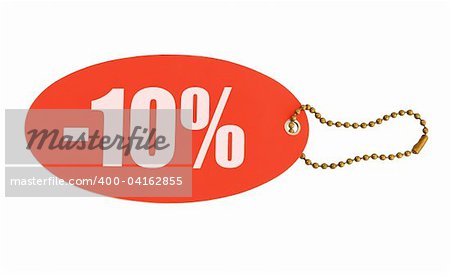 Sale tag isolated on pure white background