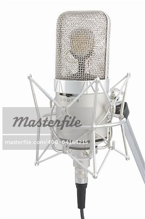 Microphone on stand islolated on white
