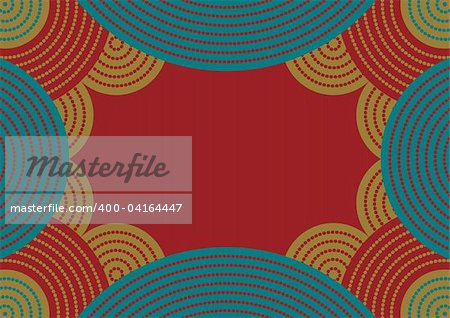 Vector frame including ethnic Australian motive with multicolored typical elements