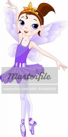 Violet  Cute fairy ballerina. Wings and glitter are separate groups.