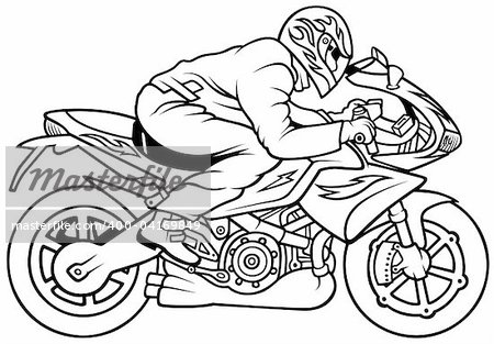 Motorcycle 2010 - 06 Motorcycle Racing, Hand Drawn illustration + vector