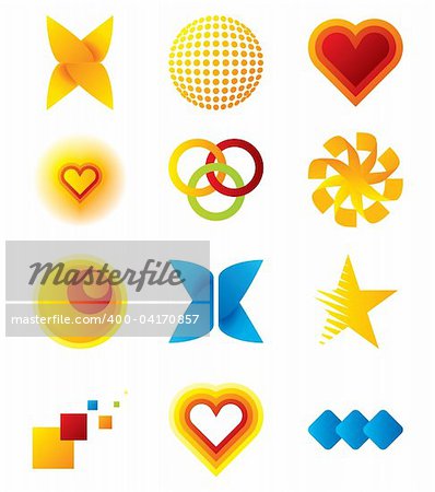 Vector colorful symbols for your business artwork