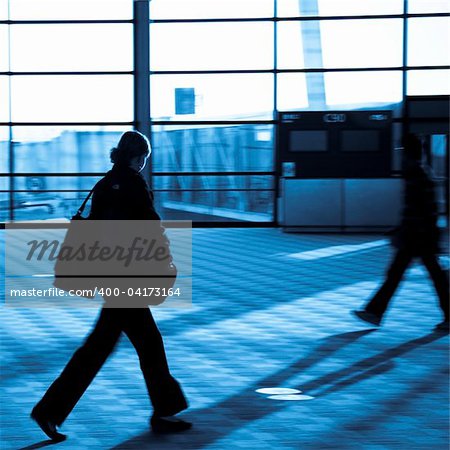 bags at the airport, motion blur